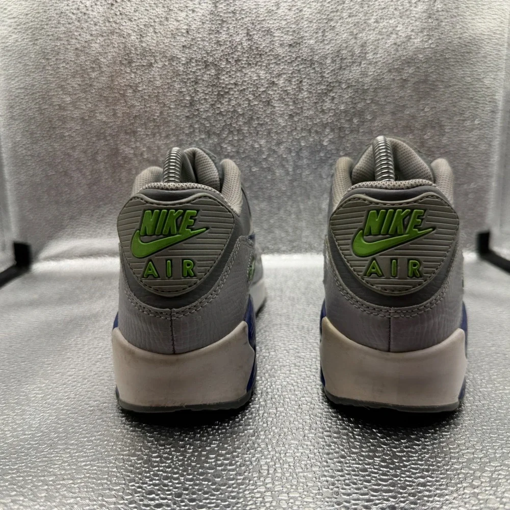 Size 6.5Y Nike Air Max 90 Kids Grey Blue Green Good 724821-005 Sneaker